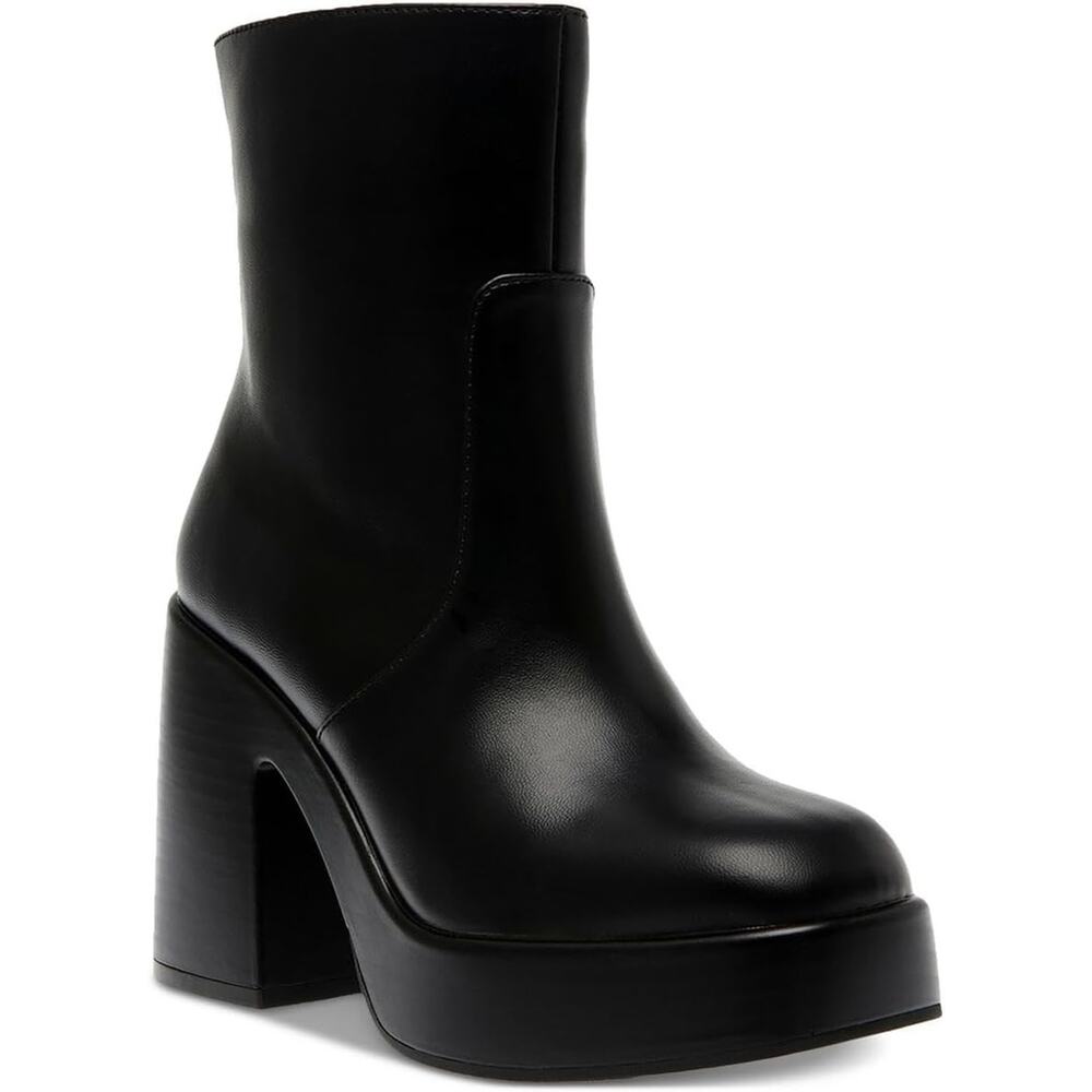 Wild Pair Women Stella High Heel Platform Bootie Size US 9.5M Black Faux Leather